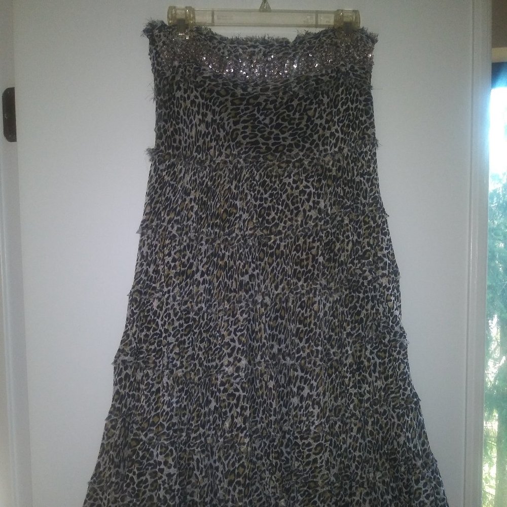 Mix Nouveau shear animal print tiers Skirt Size XL, NWOT